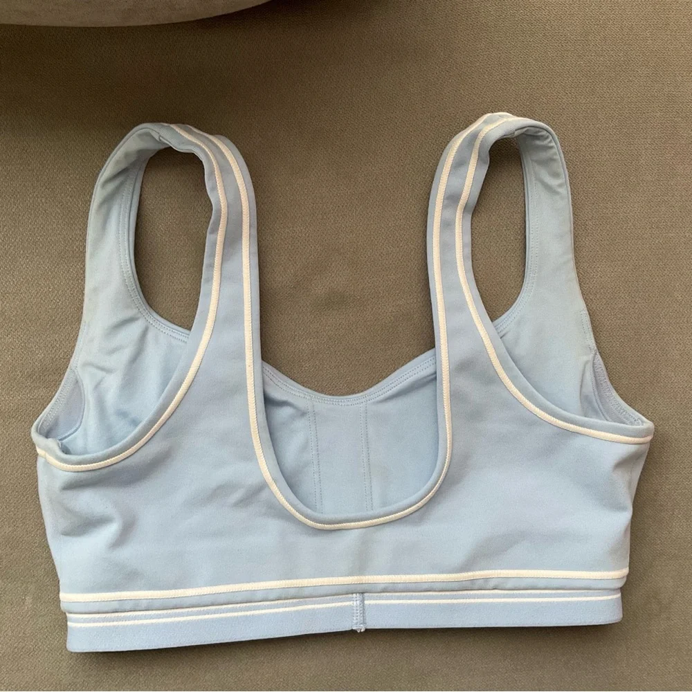 Alo Yoga Airbrush Heart Throb Bra White/Seashell Blue/White S